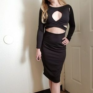Cutout bodycon midi dress